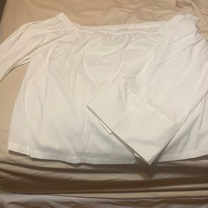 White Blouse - off the shoulder; size XL